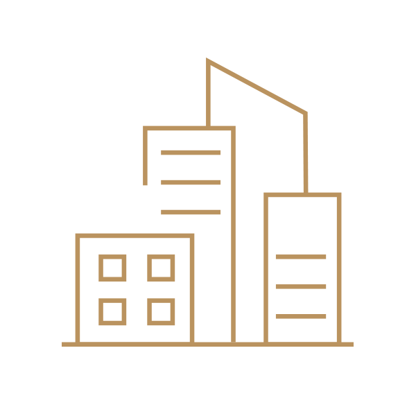 Line drawn icon of Building